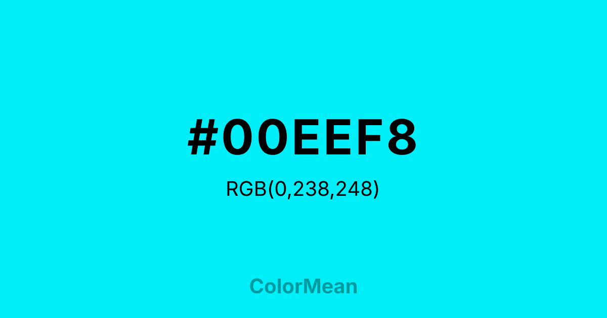 #00EEF8 color swatch