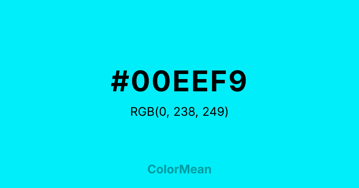 #00EEF9 color swatch