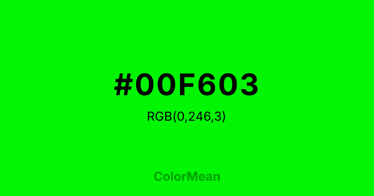 #00F603 color swatch