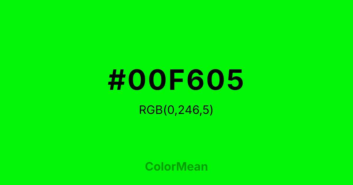 #00F605 color swatch