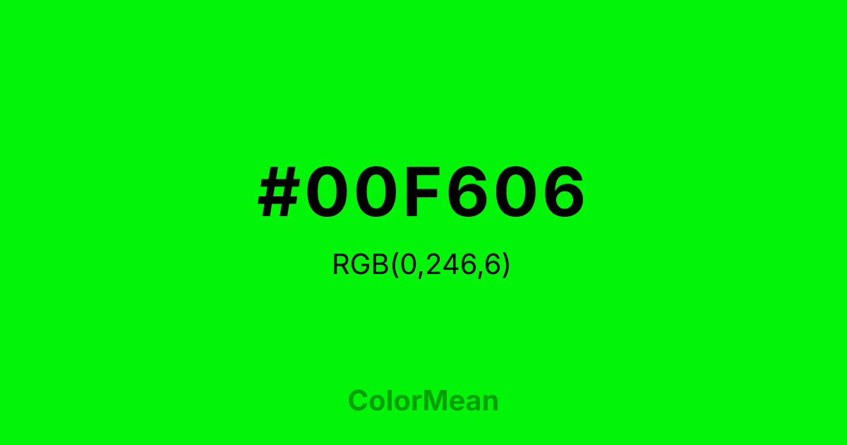 #00F606 color swatch