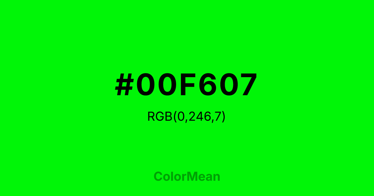 #00F607 color swatch