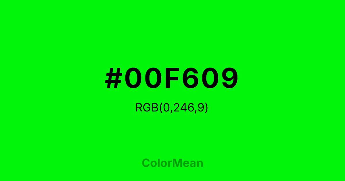 #00F609 color swatch