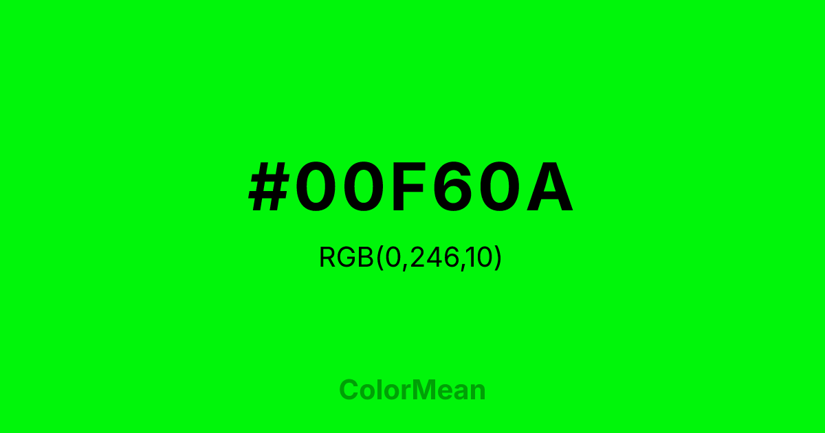 #00F60A color swatch