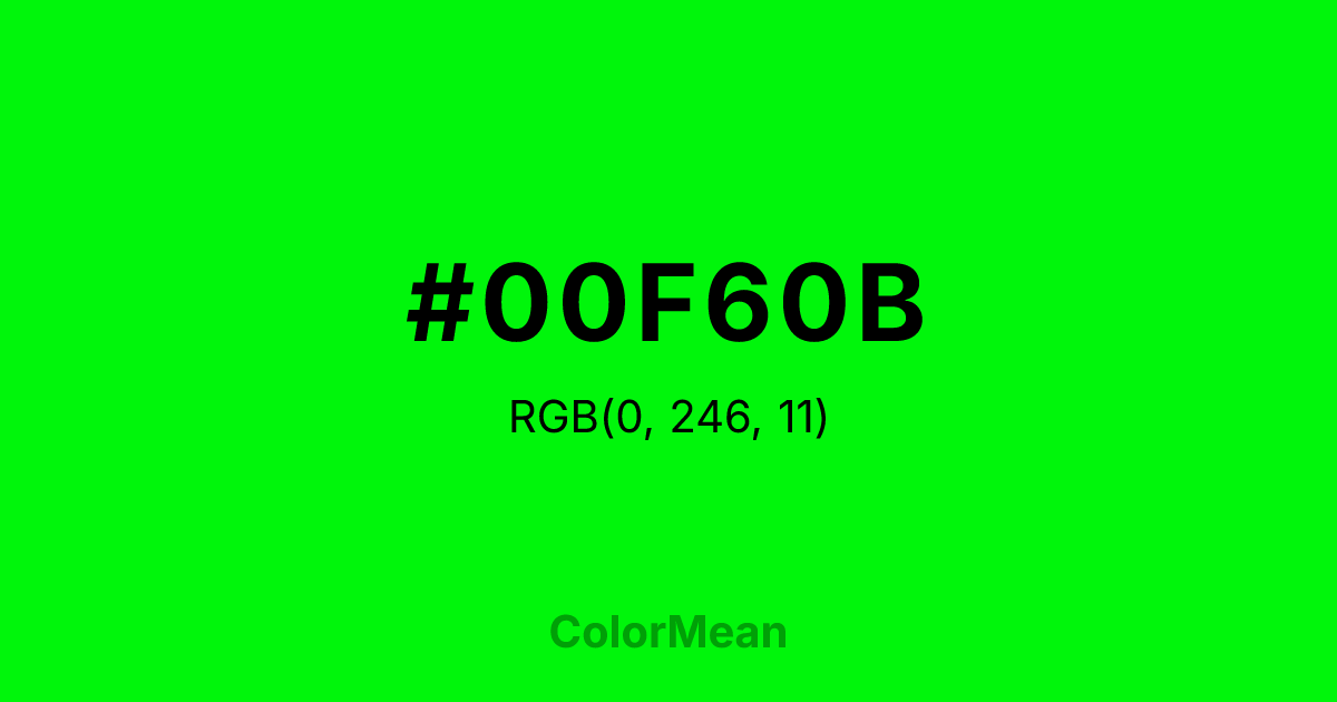 #00F60B color swatch