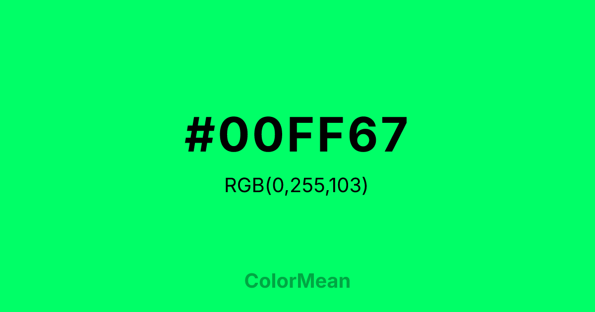 #00FF67 color swatch