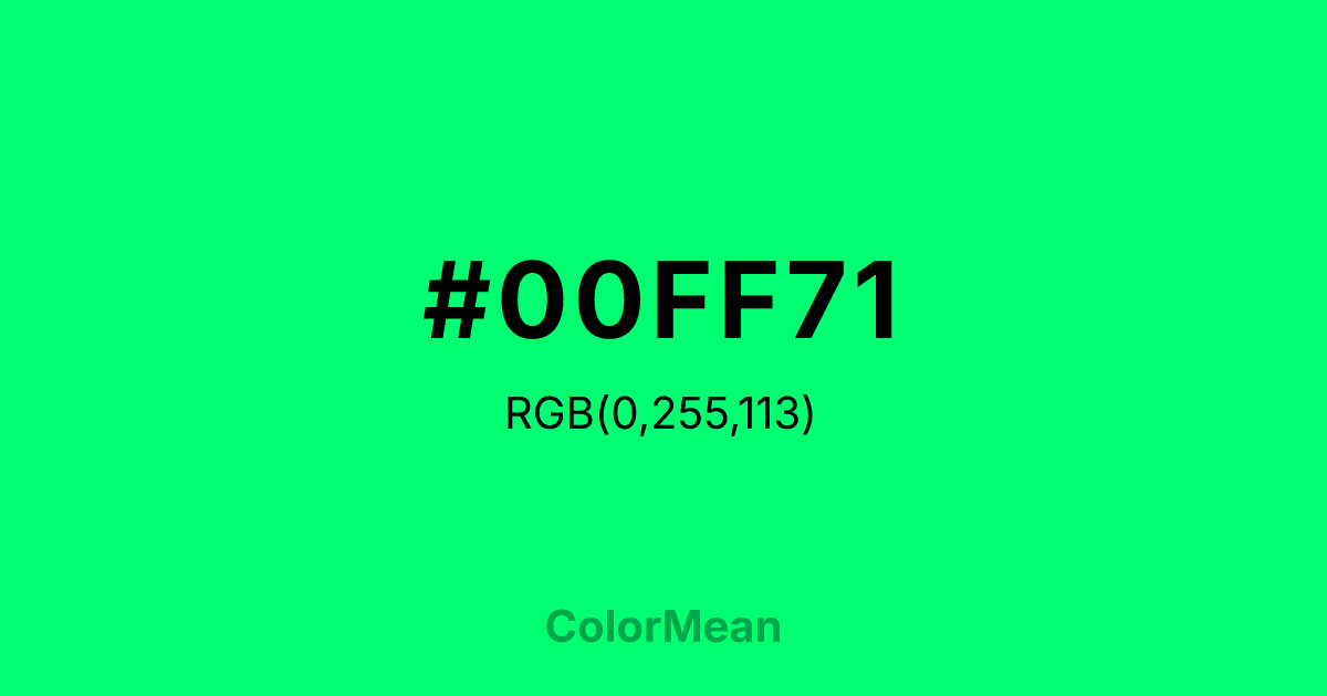 #00FF71 color swatch
