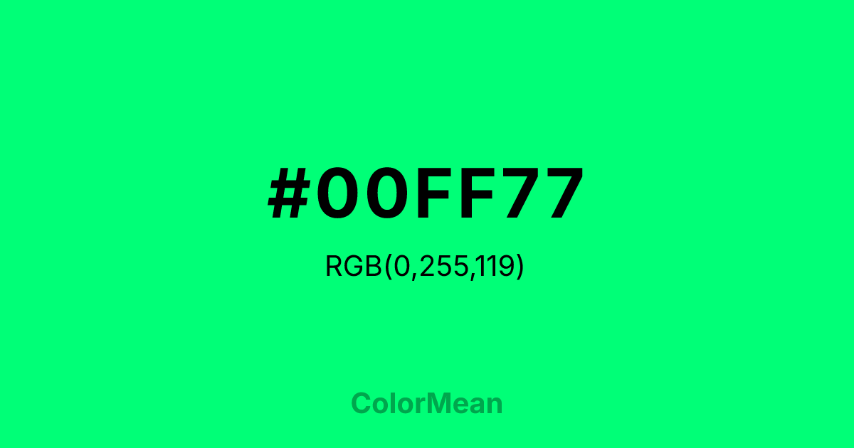 #00FF77 color swatch