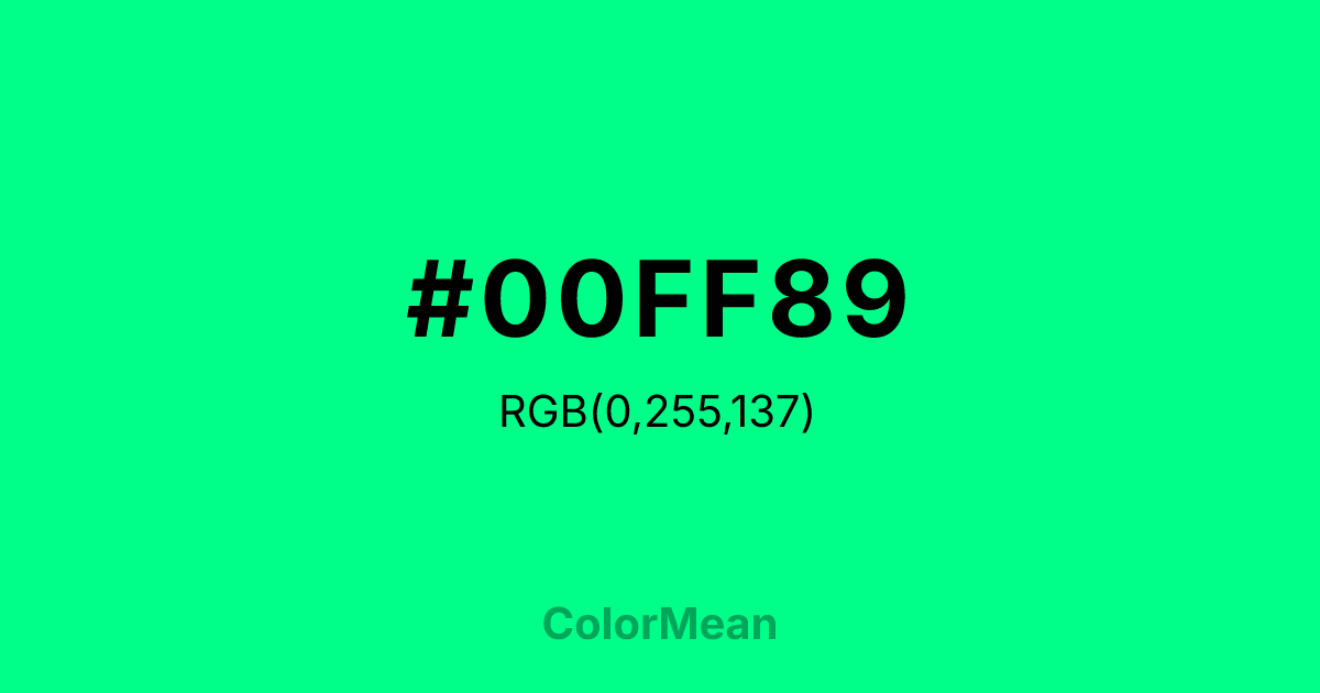 #00FF89 color swatch
