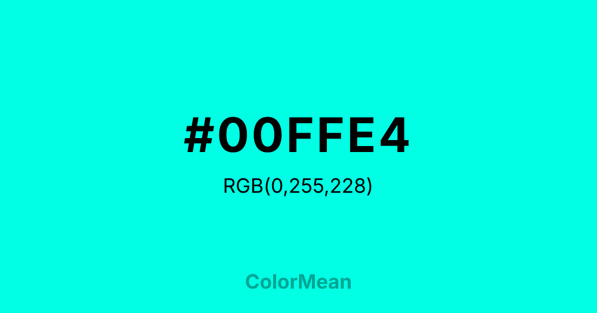 #00FFE4 color swatch