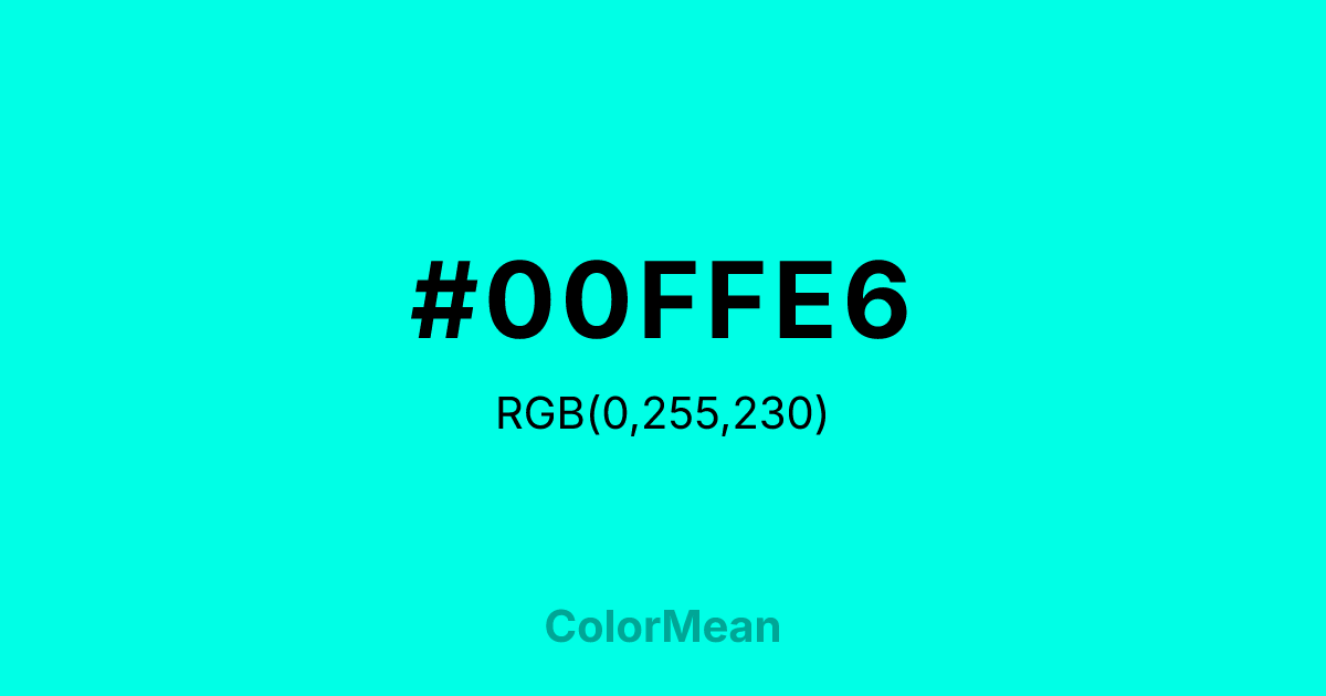 #00FFE6 color swatch