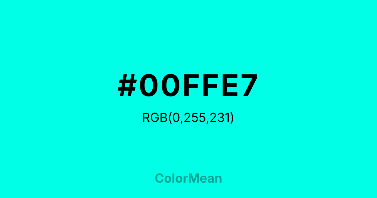 #00FFE7 color swatch