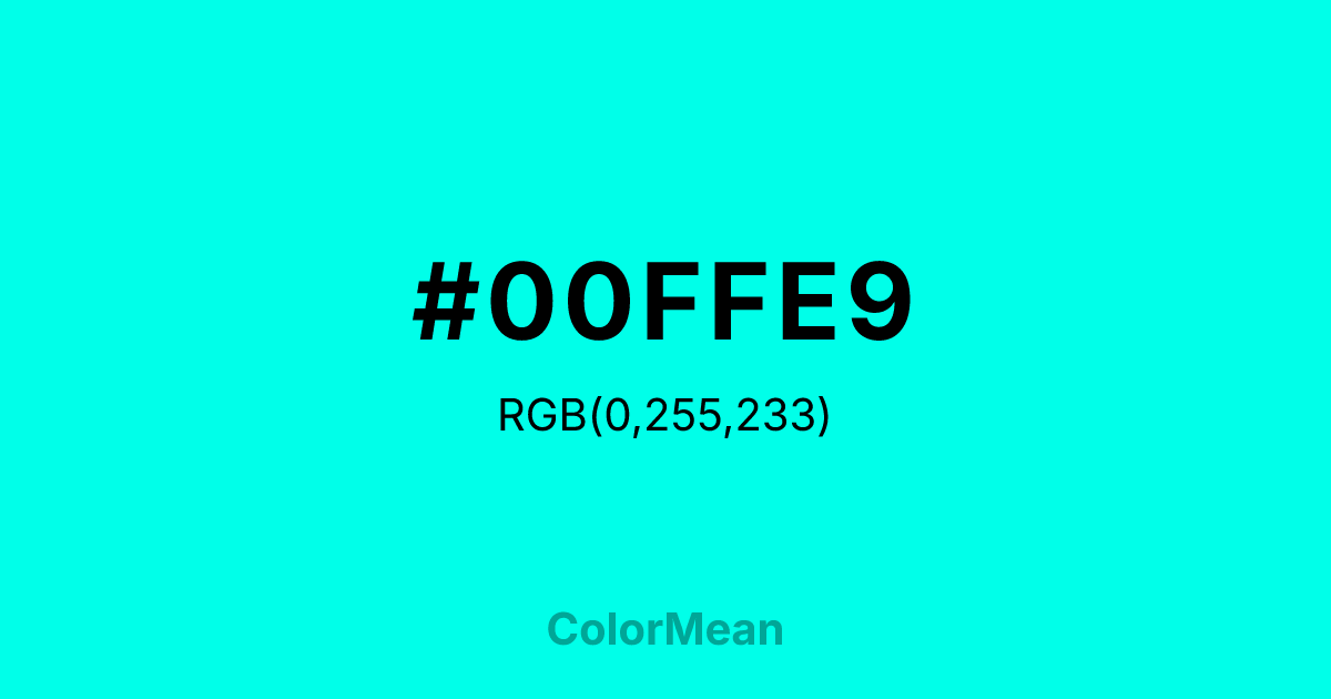 #00FFE9 color swatch