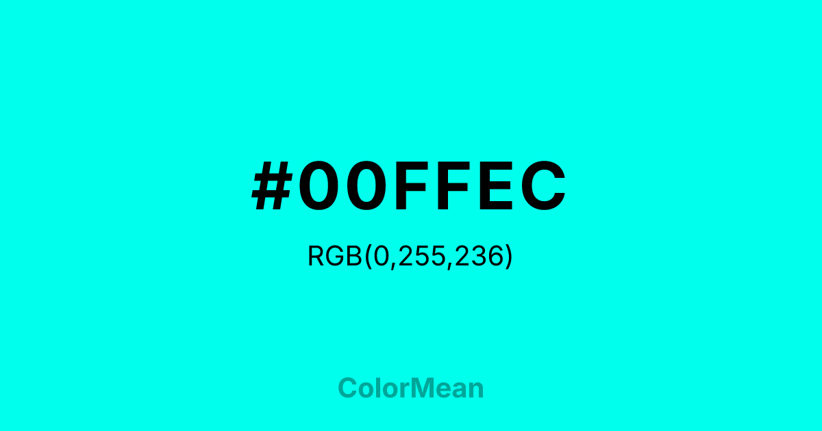 #00FFEC color swatch