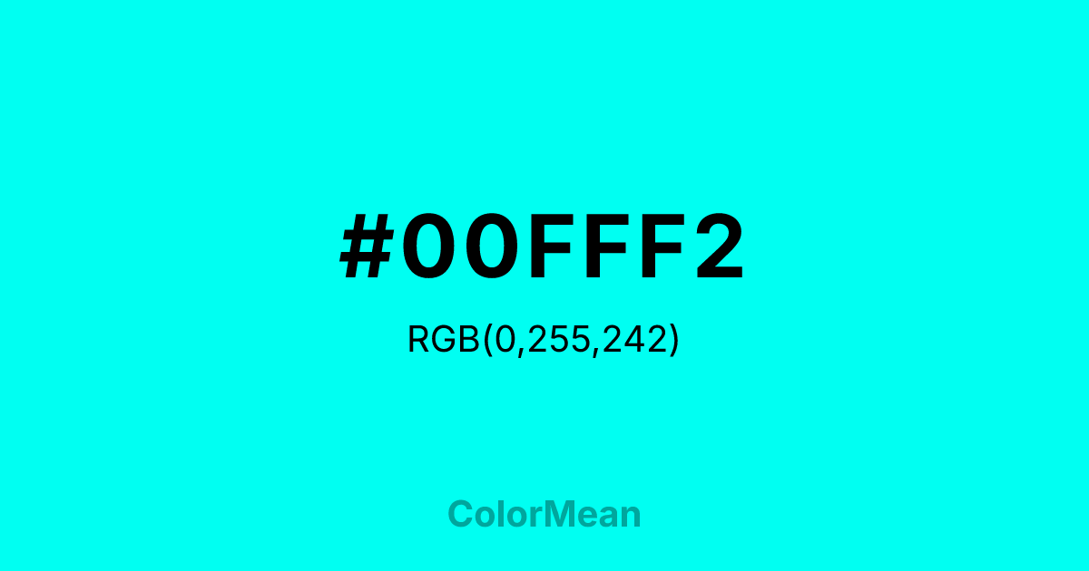 #00FFF2 color swatch