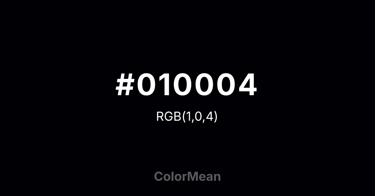 #010004 color swatch