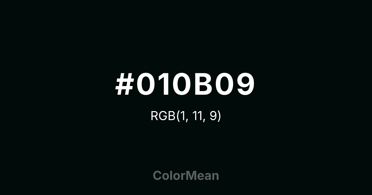#010B09 color swatch