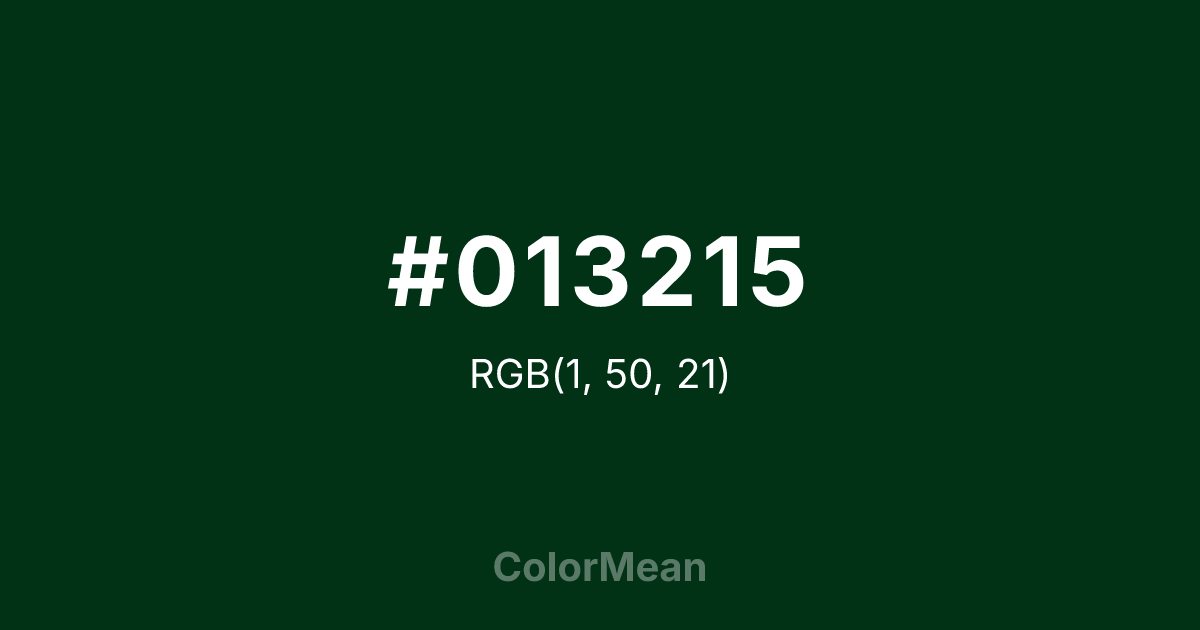 #013215 color swatch