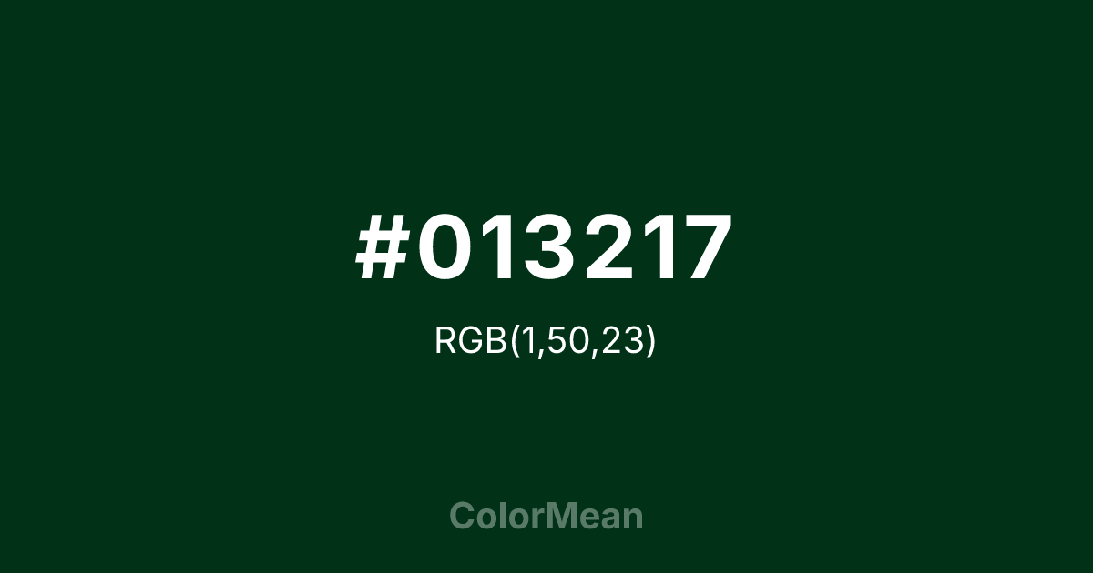 #013217 color swatch