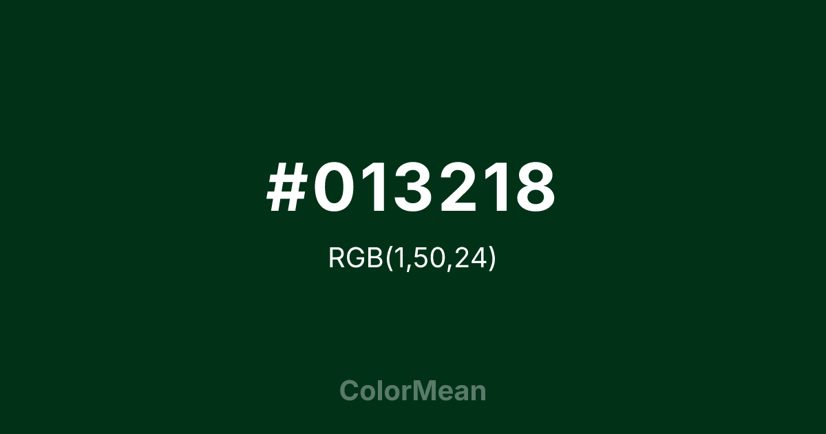 #013218 color swatch