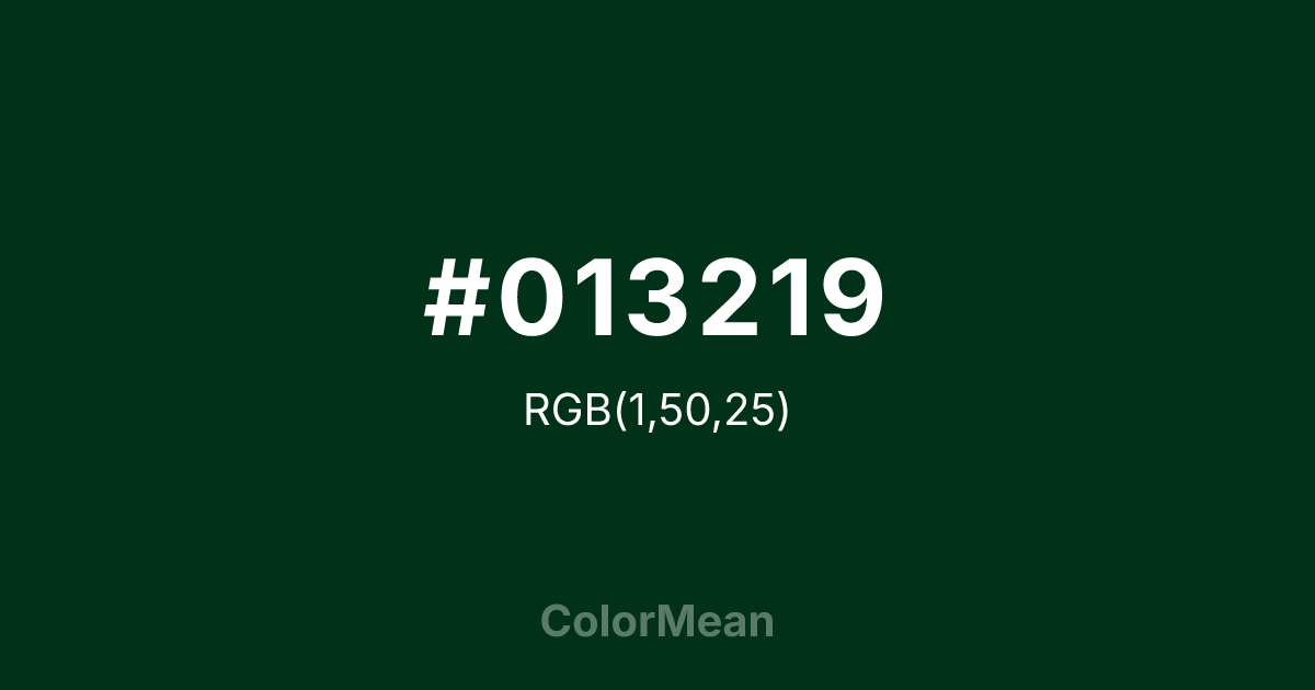 #013219 color swatch