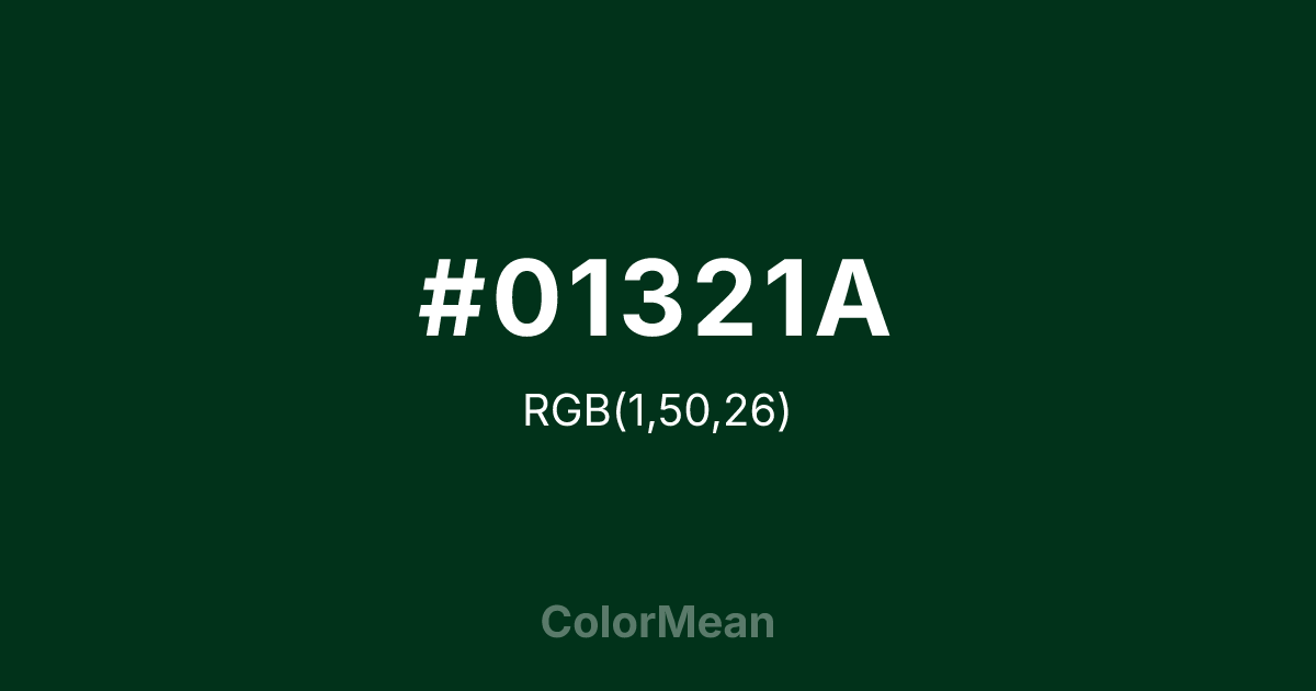 #01321A color swatch