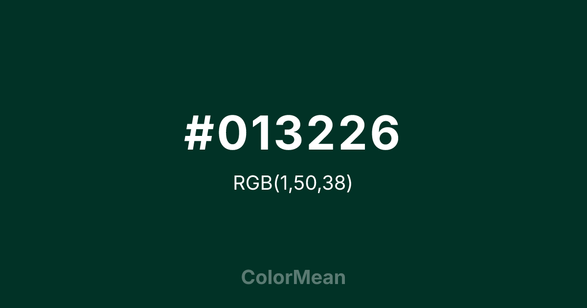 #013226 color swatch