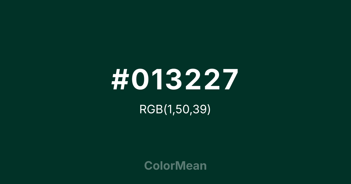 #013227 color swatch