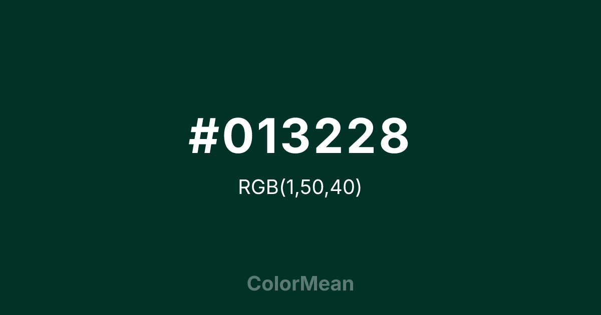 #013228 color swatch