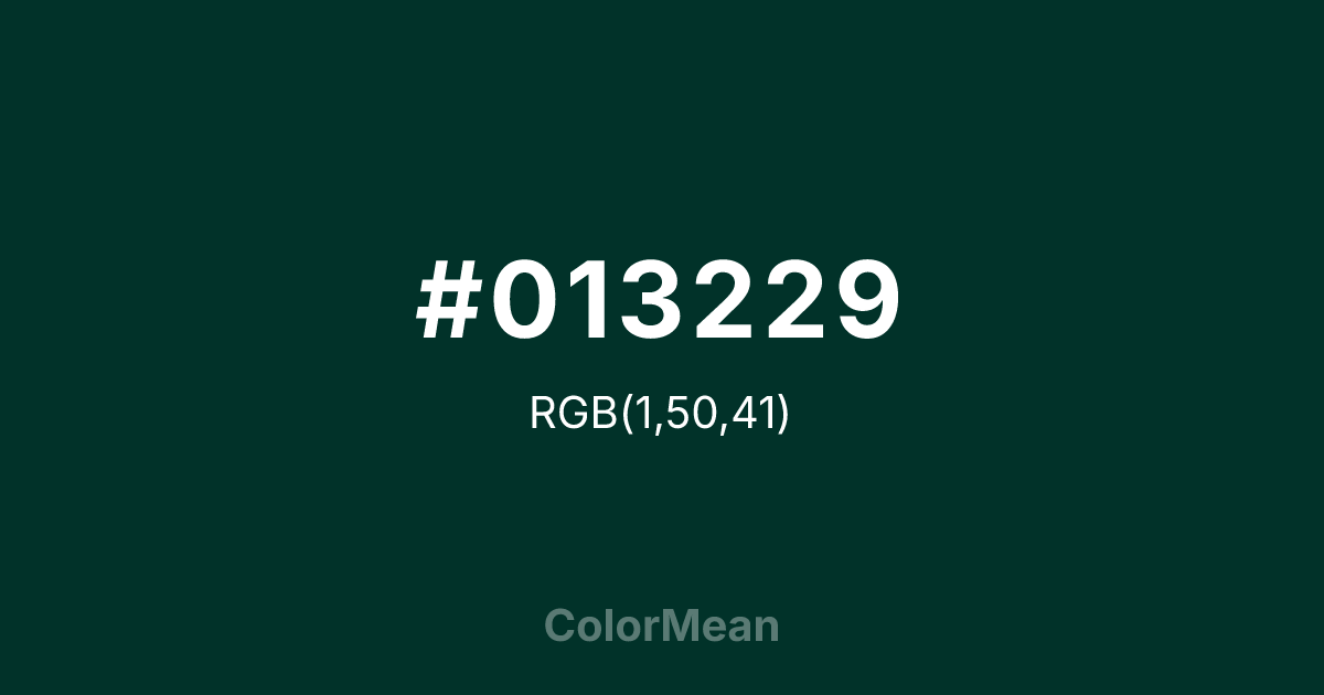 #013229 color swatch