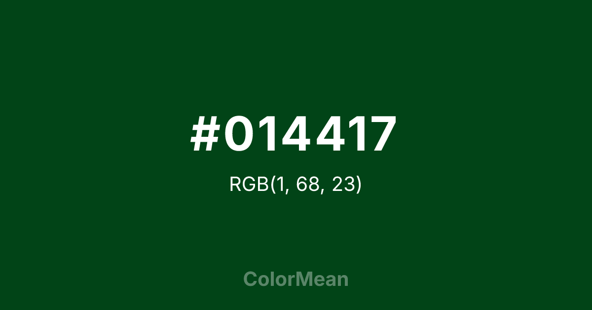 #014417 color swatch