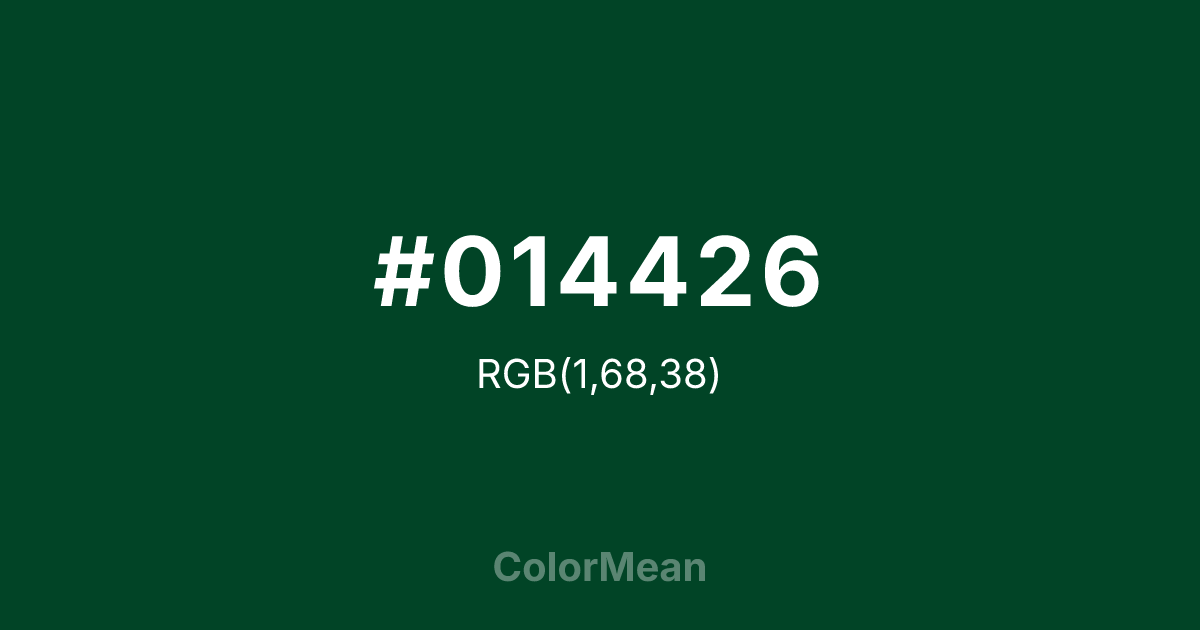 #014426 color swatch