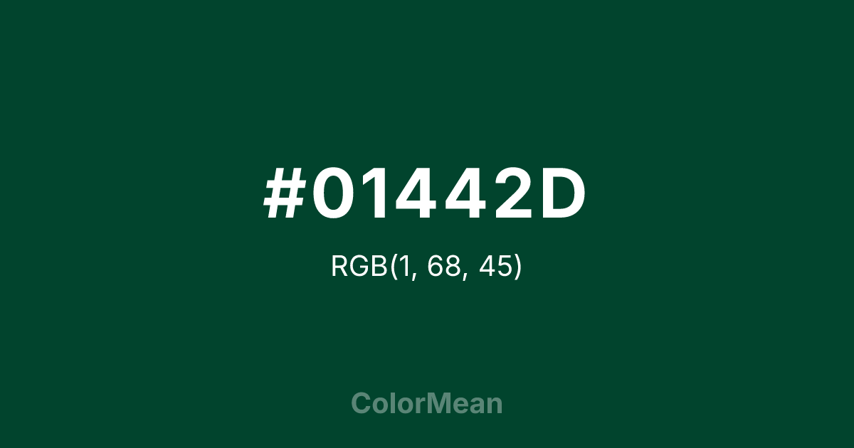 #01442D color swatch