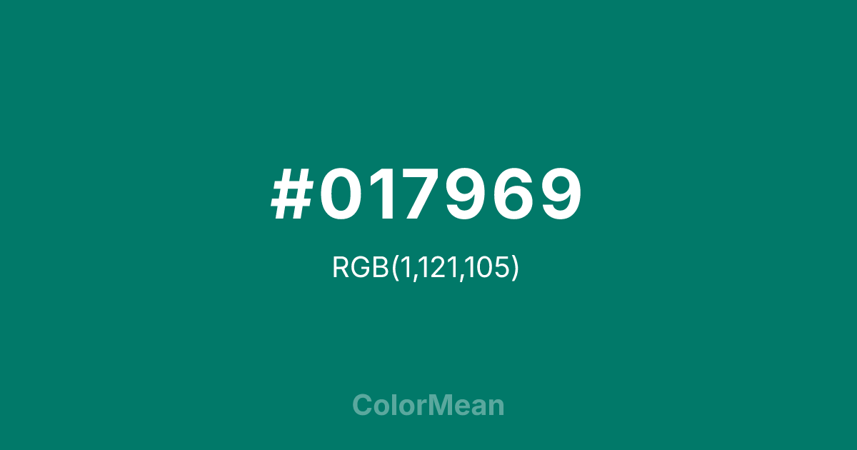 #017969 color swatch