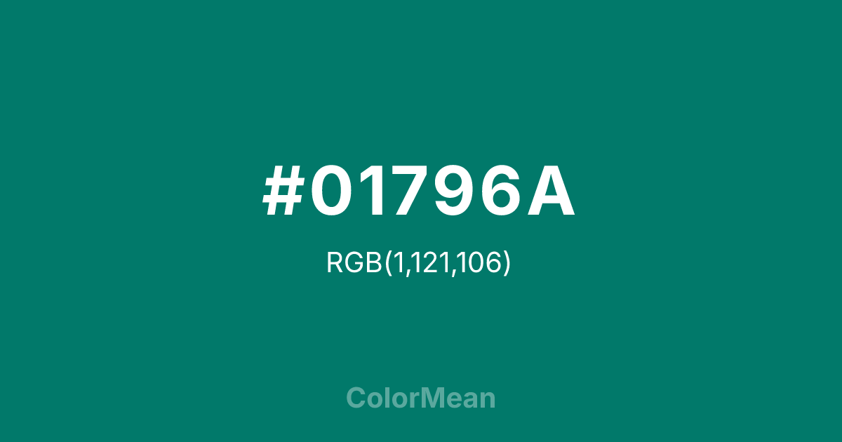 #01796A color swatch