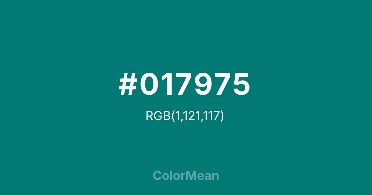 #017975 color swatch