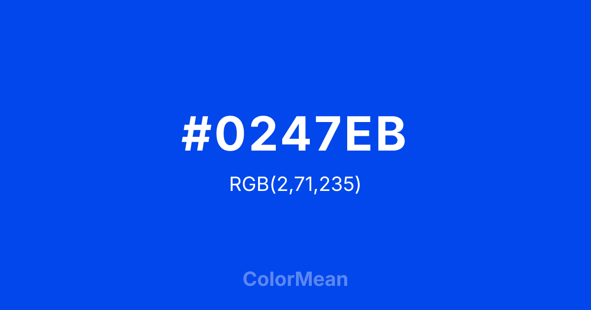 #0247EB color swatch