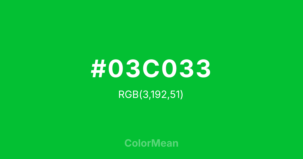#03C033 color swatch
