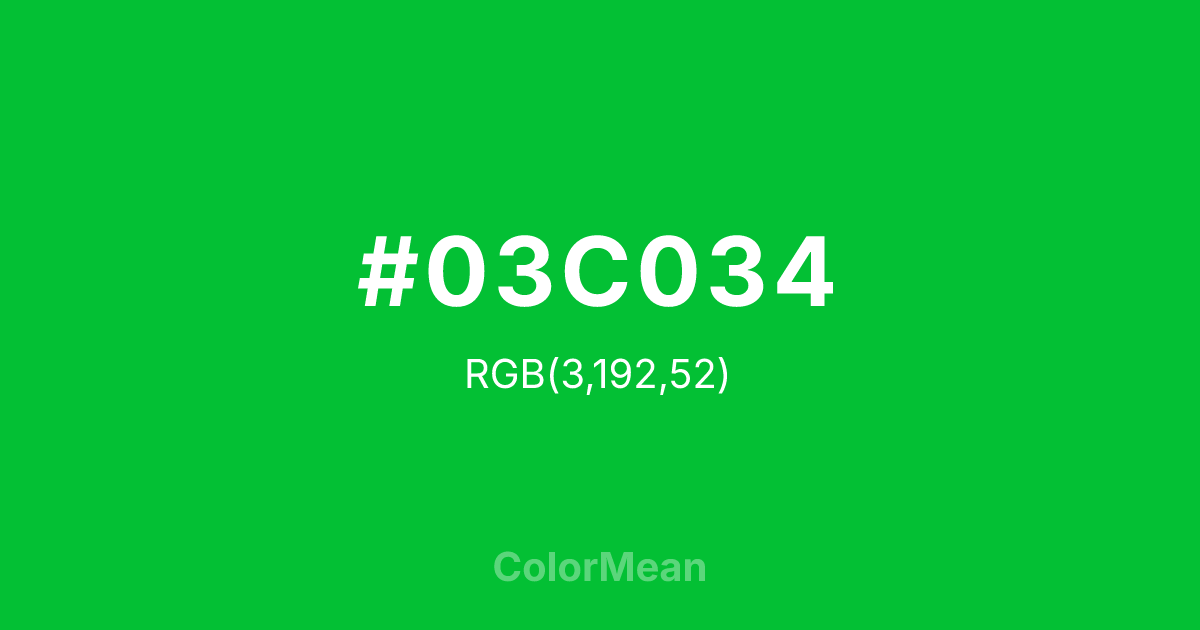 #03C034 color swatch
