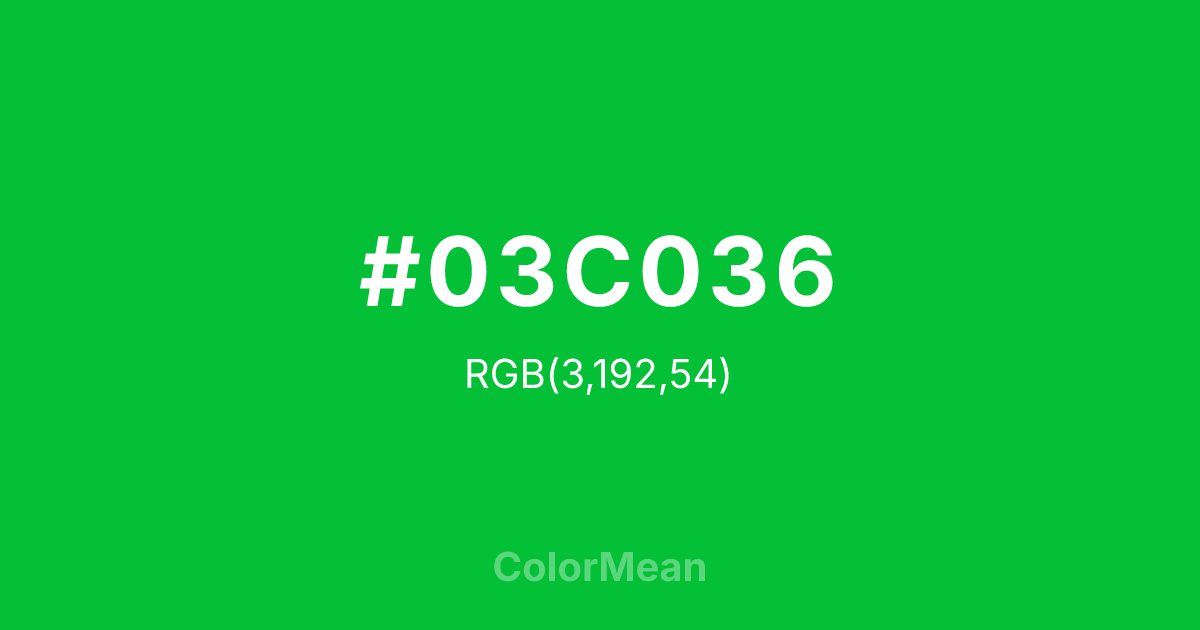 #03C036 color swatch