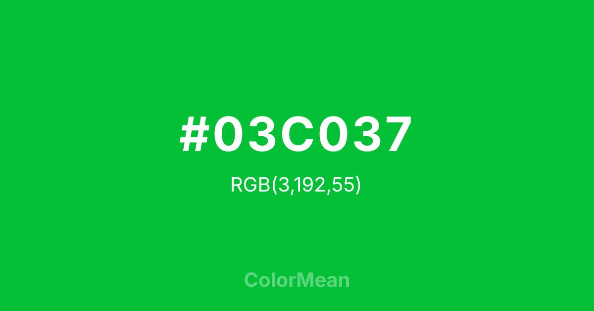 #03C037 color swatch