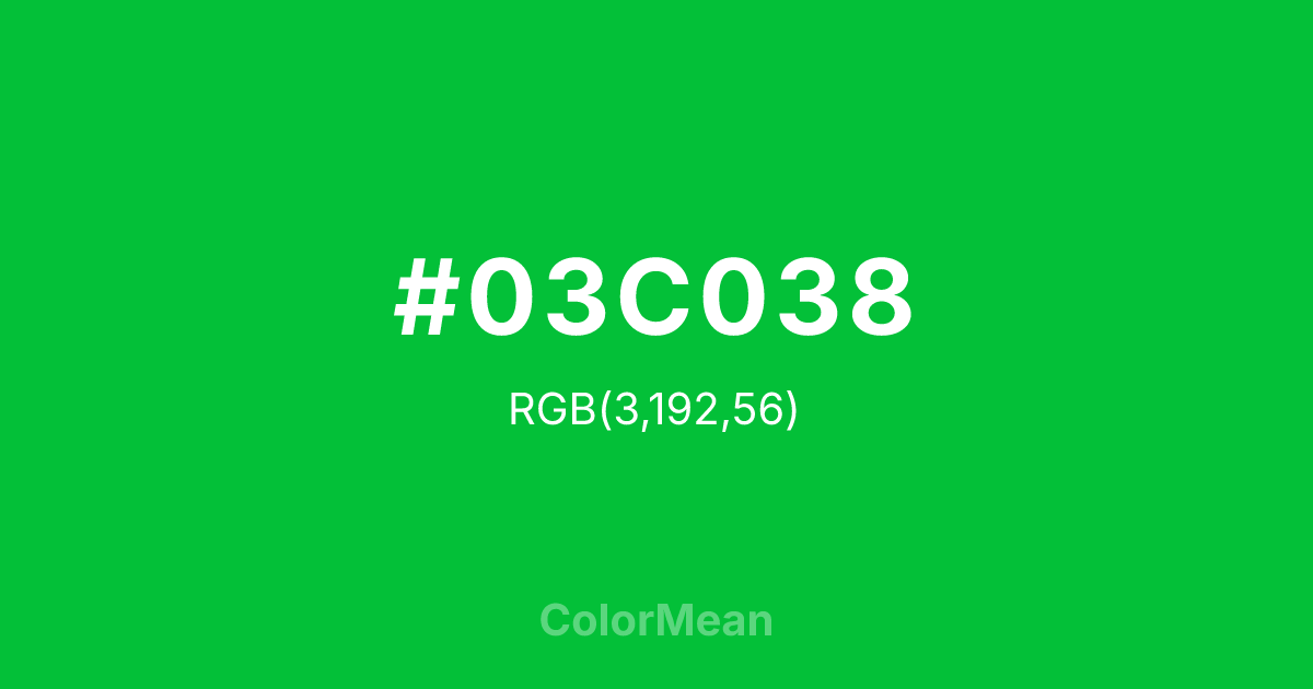#03C038 color swatch