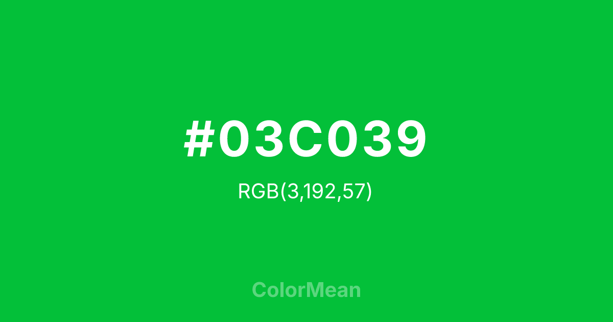 #03C039 color swatch