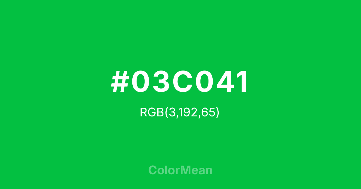 #03C041 color swatch