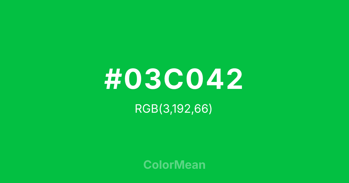 #03C042 color swatch