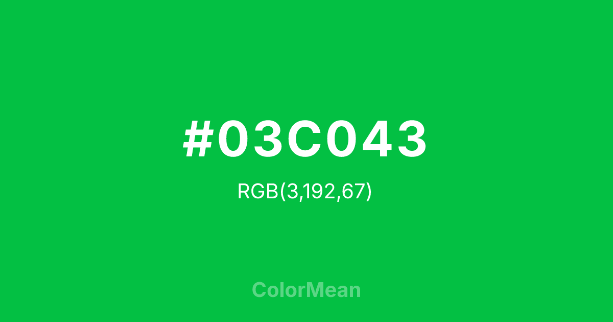 #03C043 color swatch