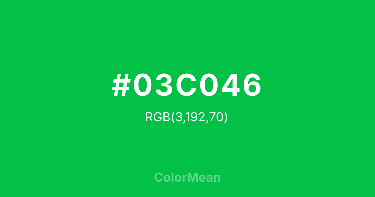 #03C046 color swatch