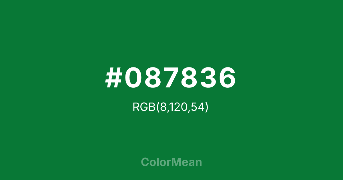 #087836 color swatch