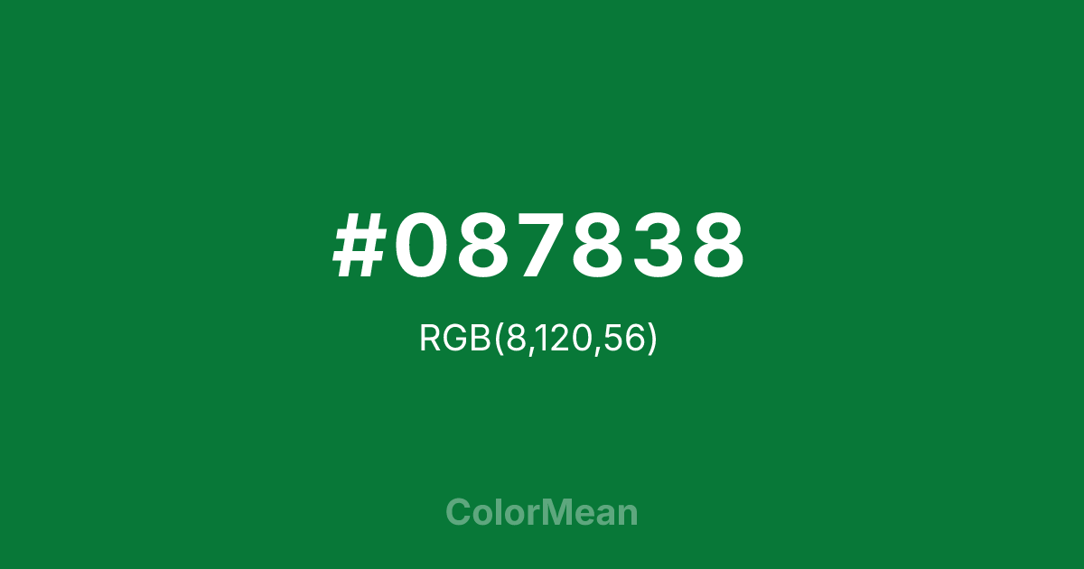 #087838 color swatch