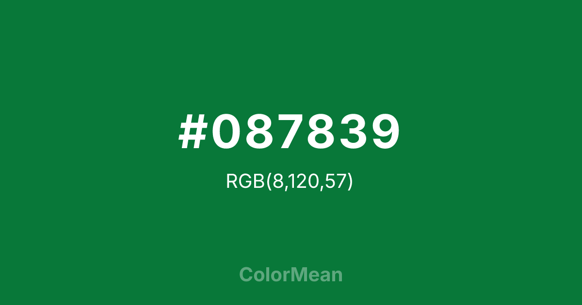 #087839 color swatch
